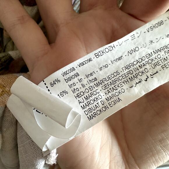 Zara Blogger Favorite Patchwork Linen Floral Mini Dress Multi - Picture 4 of 6